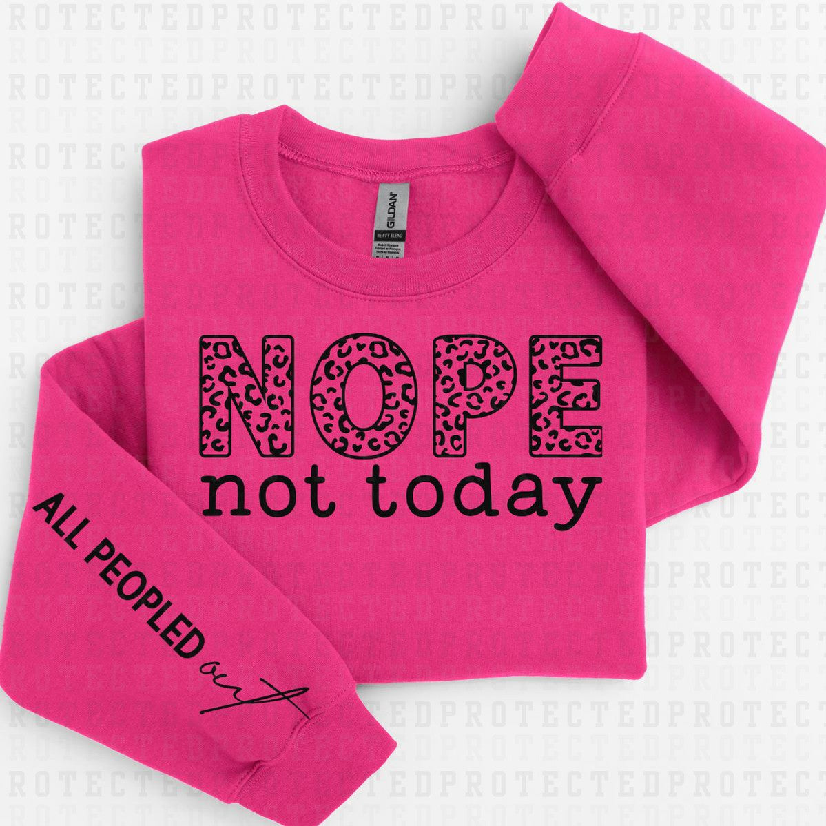 NOPE *SINGLE COLOR - SLEEVE DESIGN COMES IN 6"* (FULL FRONT/1 SLEEVE) - DTF TRANSFER