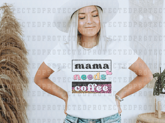 MAMA NEEDS COFFEE LEOPARD - DTF TRANSFER - KAI RAE TRANSFERS