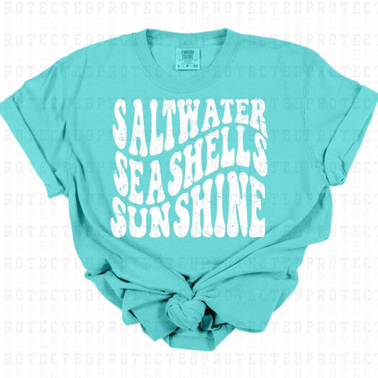 SALTWATER SEASHELLS SUNSHINE *WHITE - SINGLE COLOR* - DTF TRANSFER