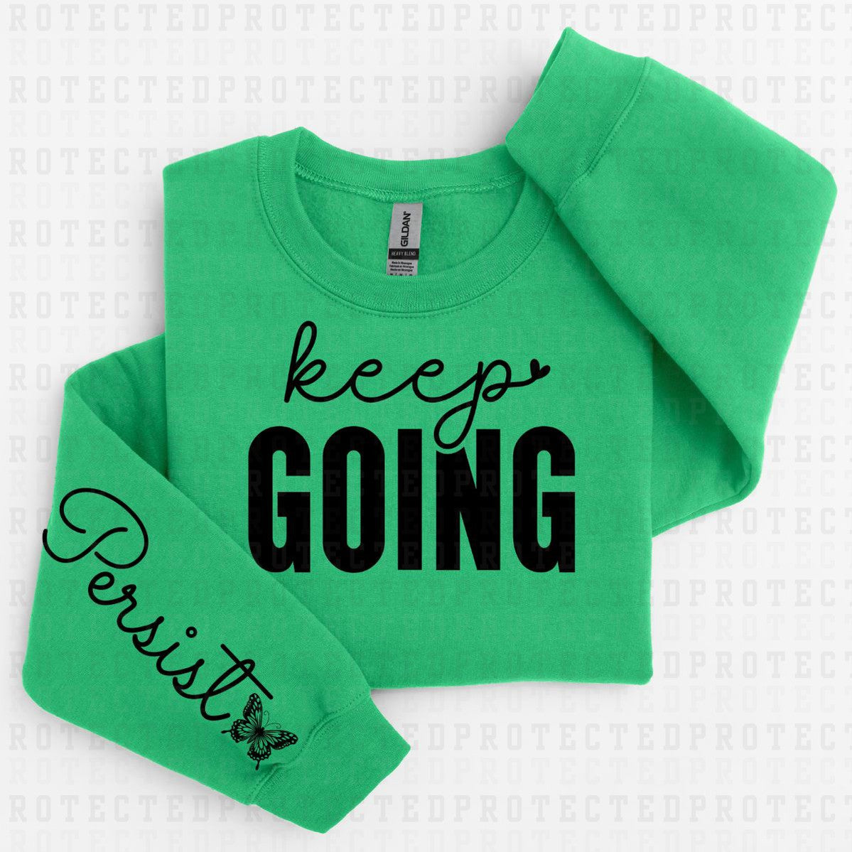 KEEP GOING *SINGLE COLOR - SLEEVE DESIGN COMES IN 6"* (FULL FRONT/1 SLEEVE) - DTF TRANSFER