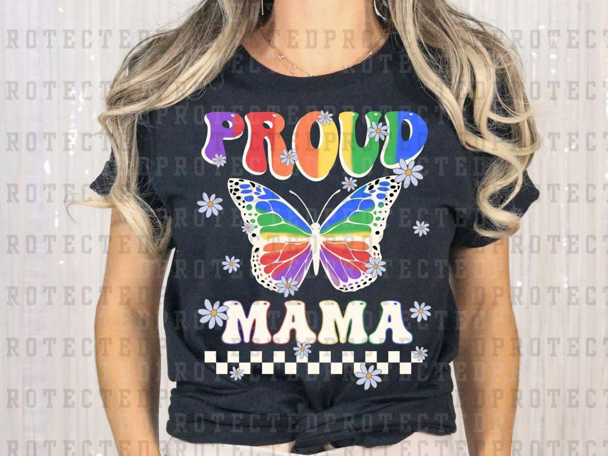 PROUD MAMA - PRIDE BUTTERFLY - WHITE - DTF TRANSFER