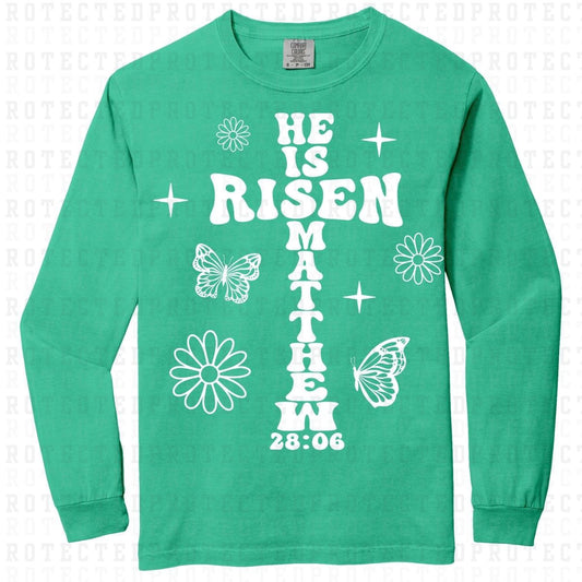 HE IS RISEN *WHITE - SINGLE COLOR* - DTF TRANSFER