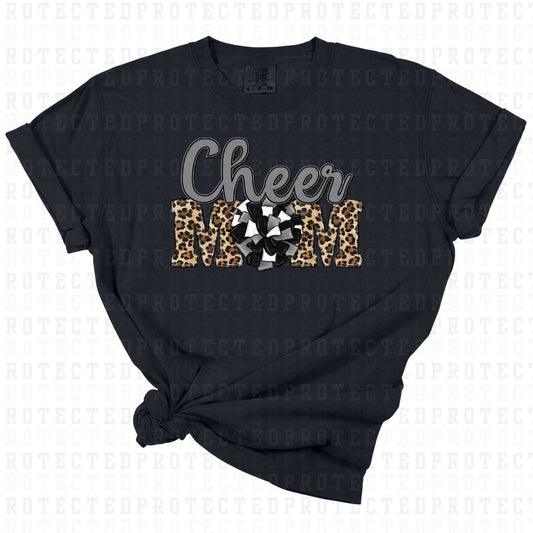 CHEER MOM *BLACK SILVER & WHITE* - DTF TRANSFER