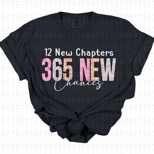 12 NEW CHAPTERS 365 NEW CHANCES *FAUX SEQUIN* - DTF TRANSFER