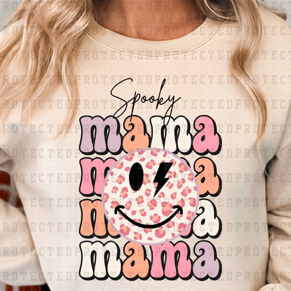 SPOOKY MAMA SMILEY - DTF TRANSFER