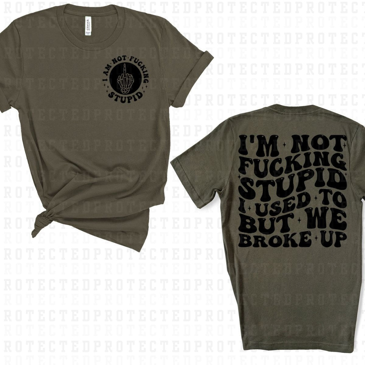 BUT WE BROKE UP (SINGLE COLOR/POCKET+BACK) - DTF TRANSFERS