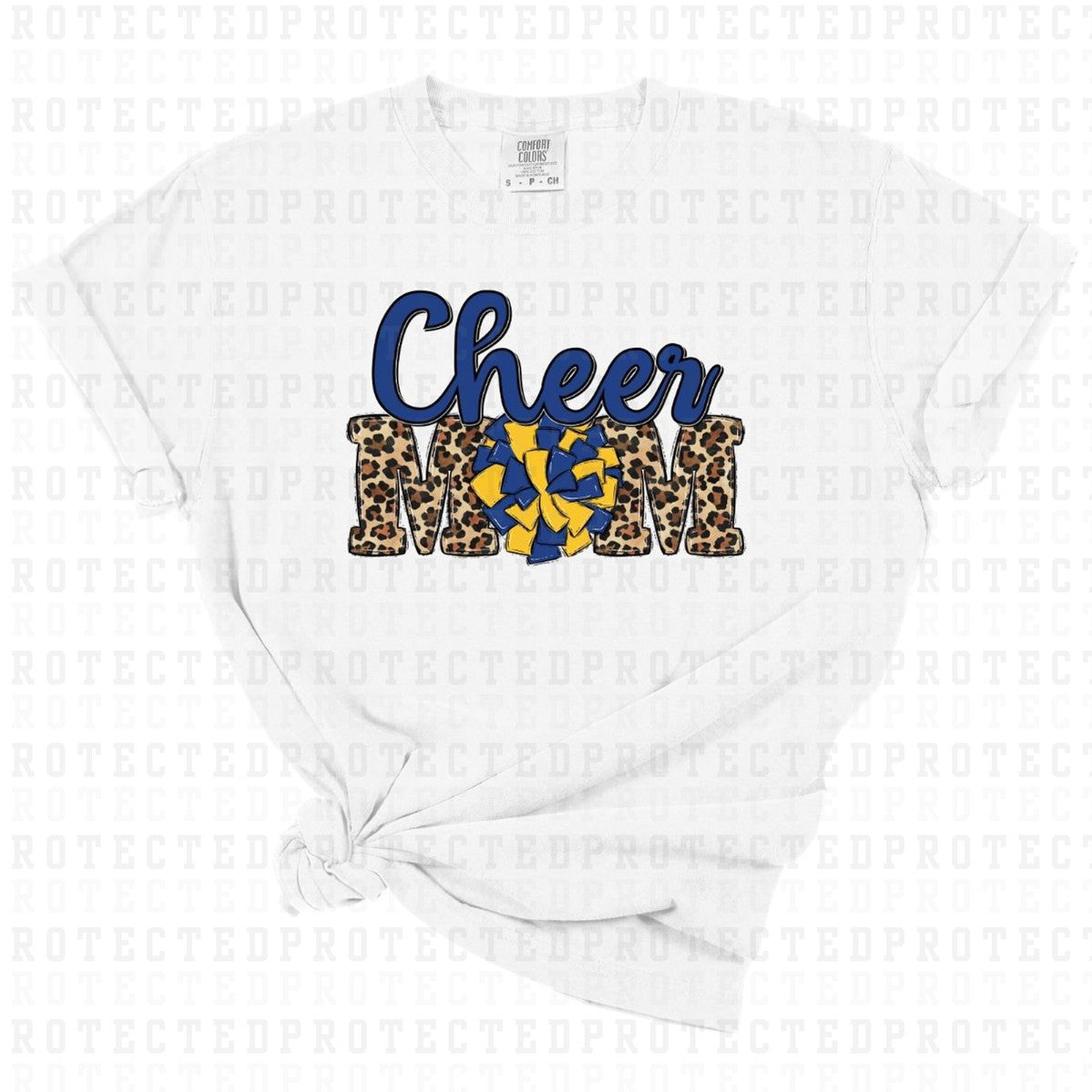 CHEER MOM *BLUE & GOLD* - DTF TRANSFER