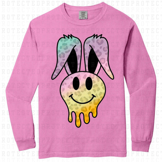 DRIPPY EASTER BUNNY SMILEY *MUTICOLOR ANIMAL PRINT* - DTF TRANSFER