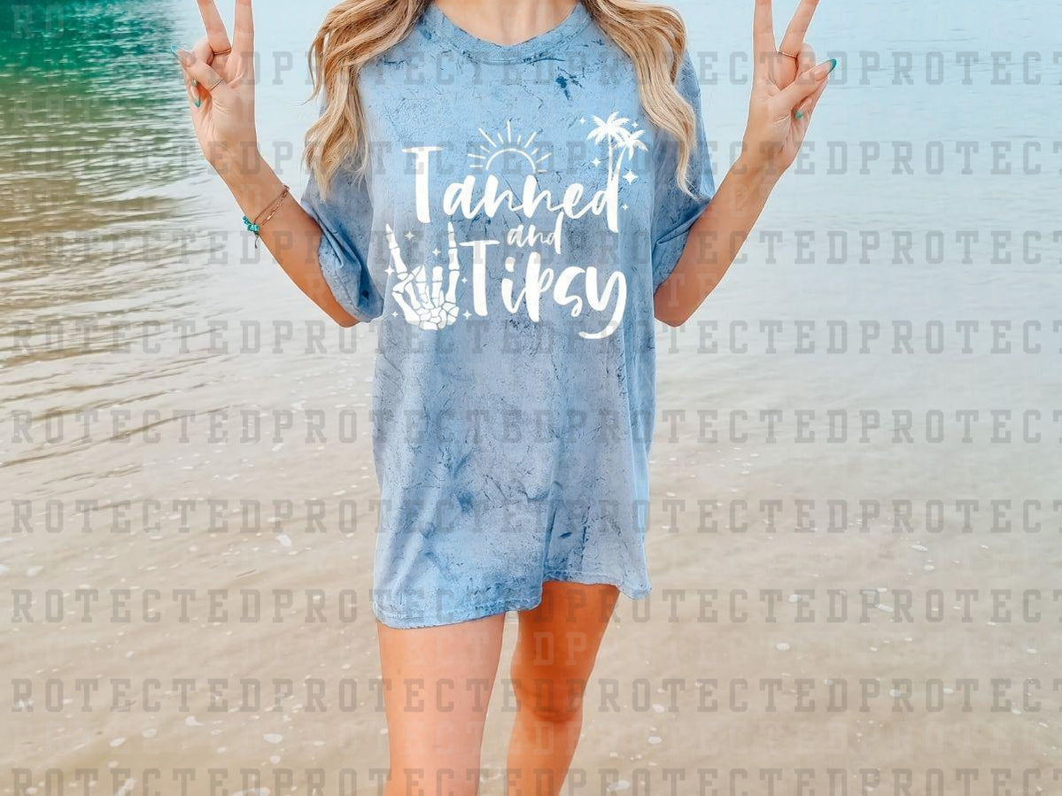 TANNED AND TIPSY *SINGLE COLOR* - DTF TRANSFER