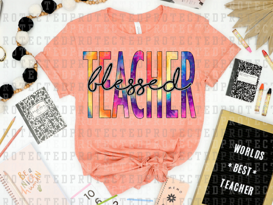 BLESSED TEACHER TIE-DYE - DTF TRANSFER