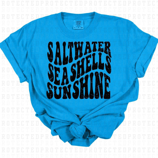 SALTWATER SEASHELLS SUNSHINE *BLACK - SINGLE COLOR* - DTF TRANSFER