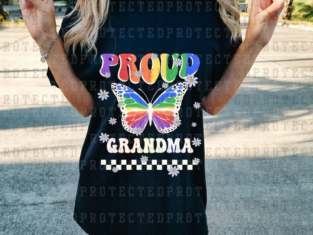 PROUD GRANDMA - PRIDE BUTTERFLY - WHITE - DTF TRANSFER