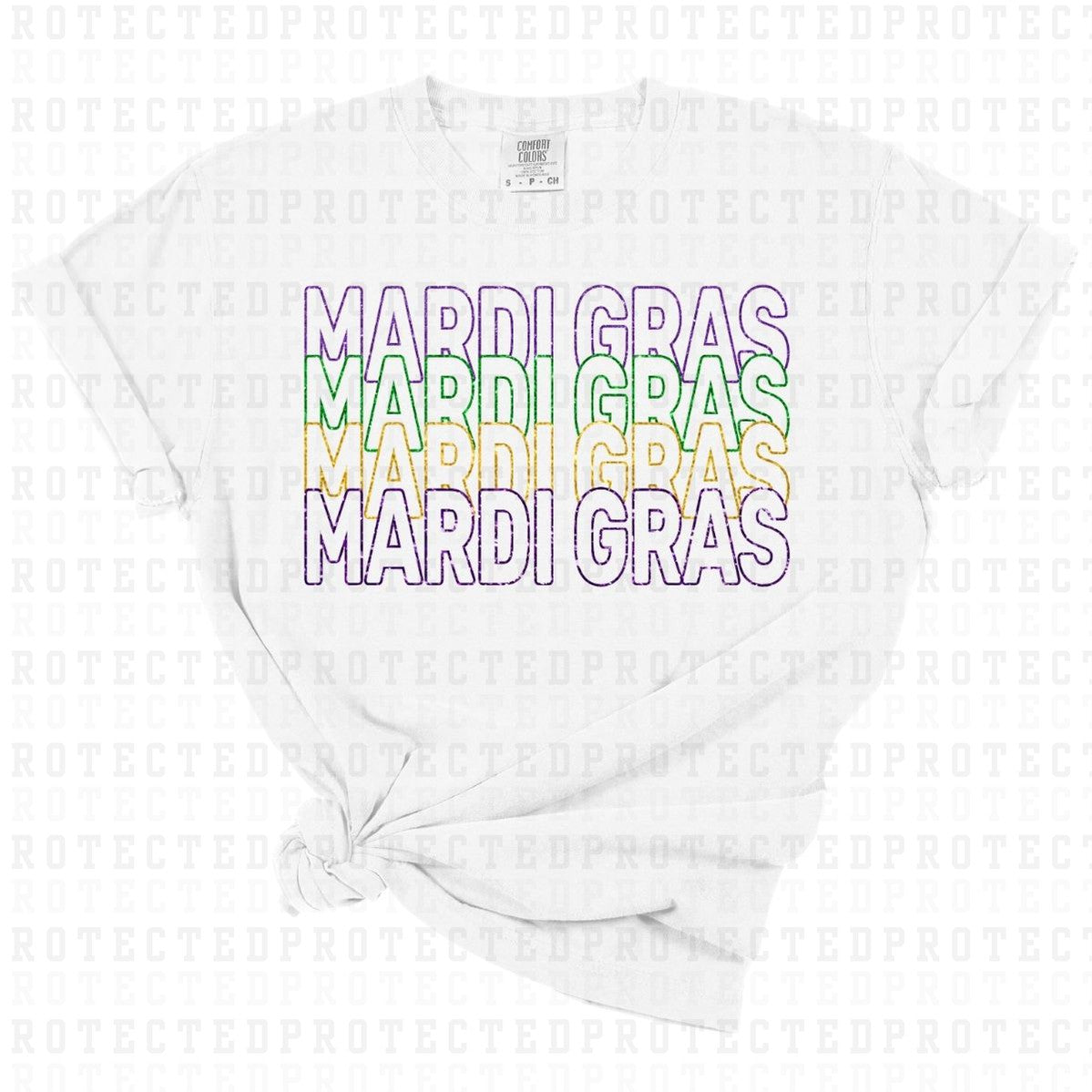 MARDI GRAS 4X *FAUX SEQUIN* - DTF TRANSFER