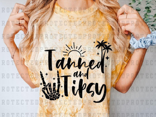 TANNED AND TIPSY *SINGLE COLOR* - DTF TRANSFER