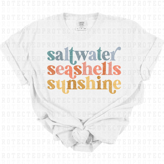 SALTWATER SEASHELLS SUNSHINE *W/GRUNGE* - DTF TRANSFER