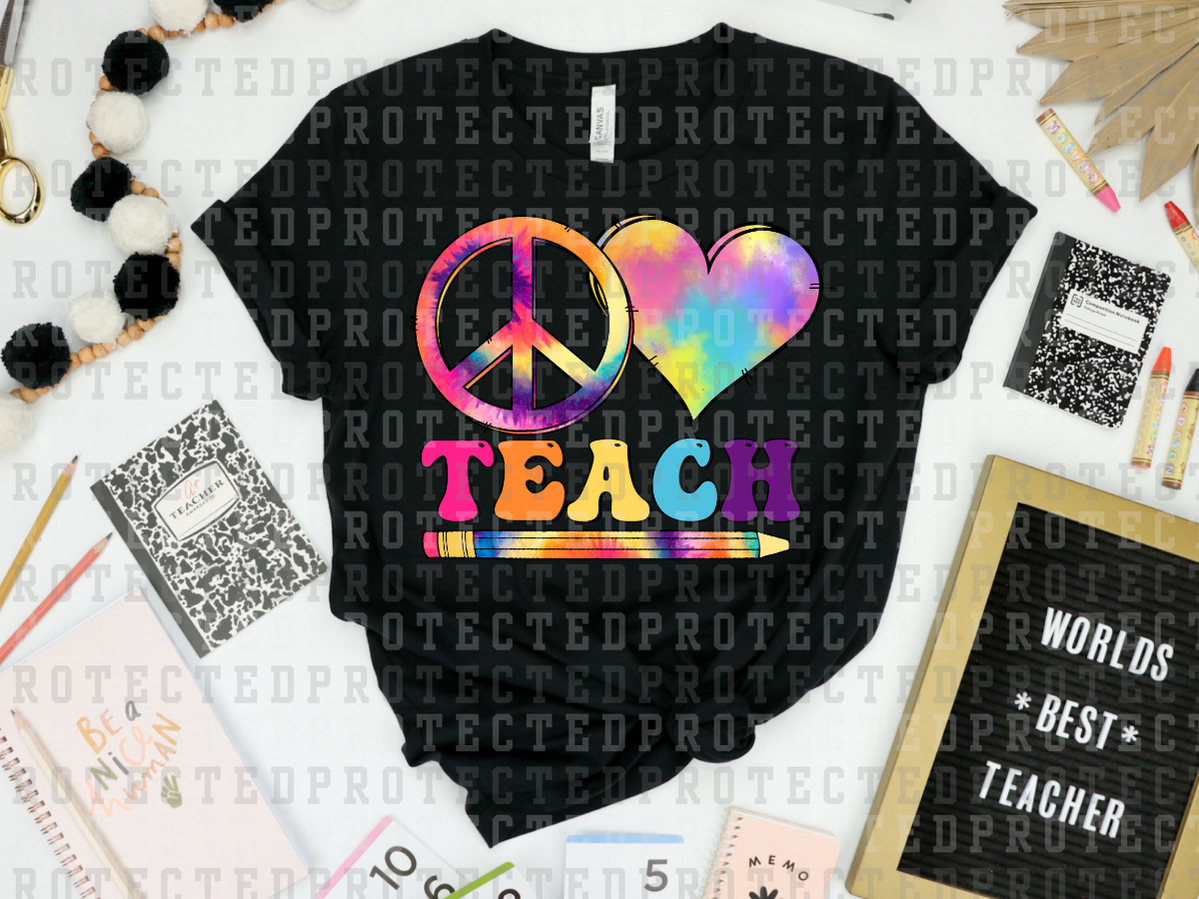 PEACE LOVE TEACH - DTF TRANSFER