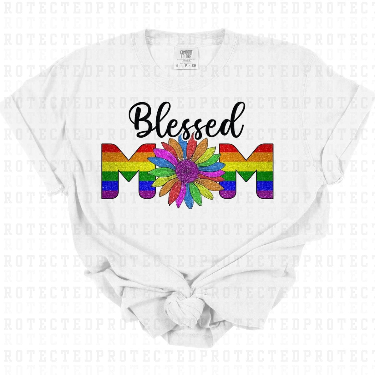 BLESSED MOM *FAUX SEQUIN* - DTF TRANSFER