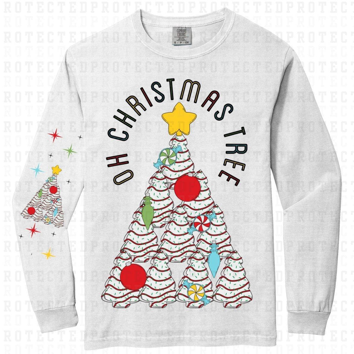 OH CHRISTMAS TREE *SLEEVE DESIGN WILL COME IN 6"*(FULL FRONT/1 SLEEVE) - DTF TRANSFER