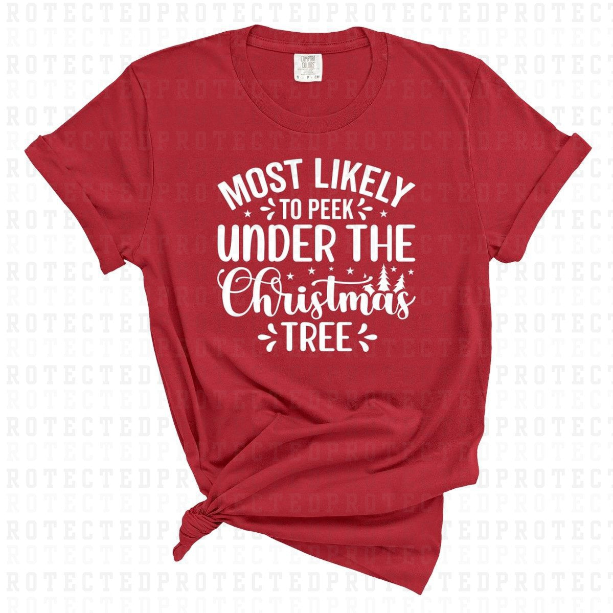 PEEK UNDER THE CHRISTMAS TREE *SINGLE COLOR* - DTF TRANSFER