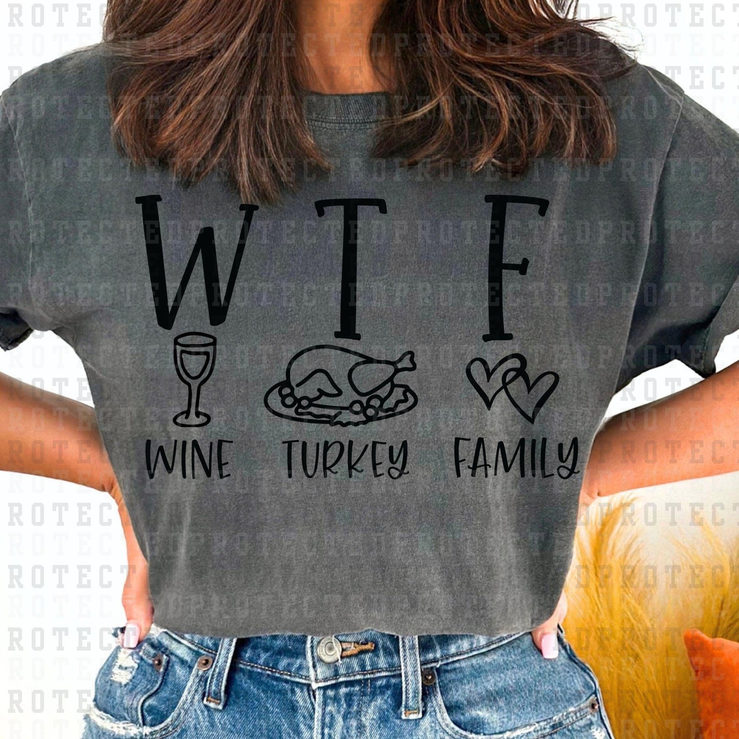 WTF WINE TURKEY FAMILY *SINGLE COLOR* - DTF TRANSFER