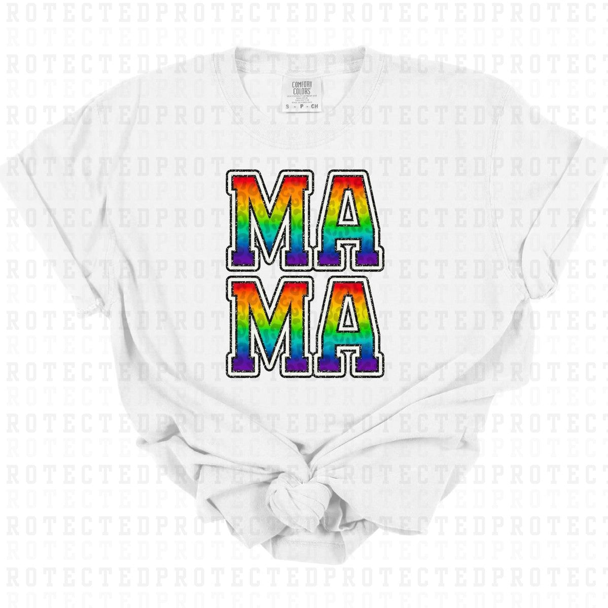 MAMA *RAINBOW FAUX SEQUIN* - DTF TRANSFER