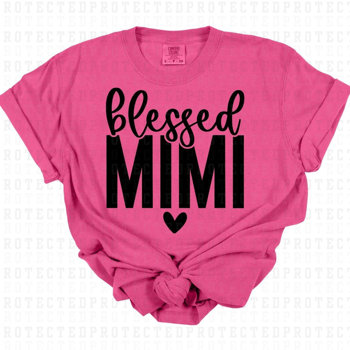 BLESSED MIMI *BLACK - SINGLE COLOR* - DTF TRANSFER