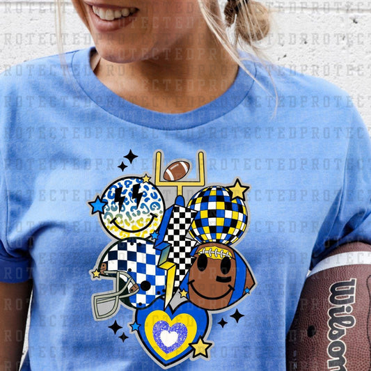 RETRO FOOTBALL *BLUE* NO GRUNGE - DTF TRANSFER