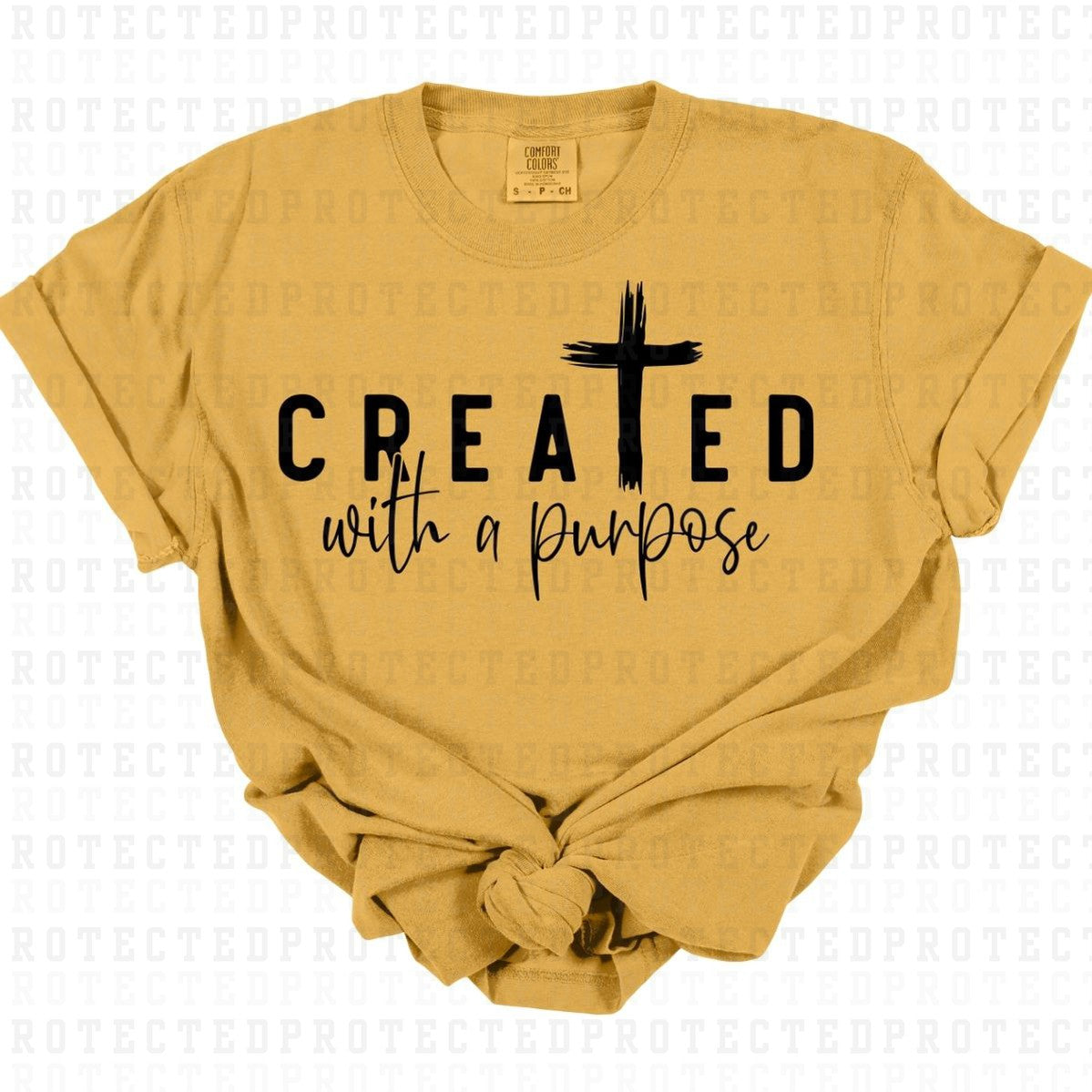 CREATED WITH PURPOSE *SINGLE COLOR* - DTF TRANSFER