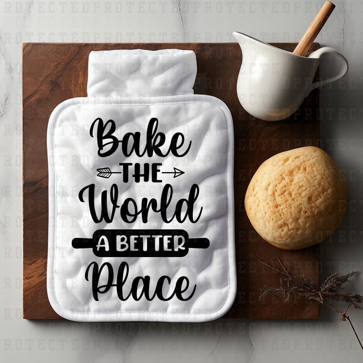 BAKE THE WORLD A BETTER PLACE *SINGLE COLOR* - DTF TRANSFER