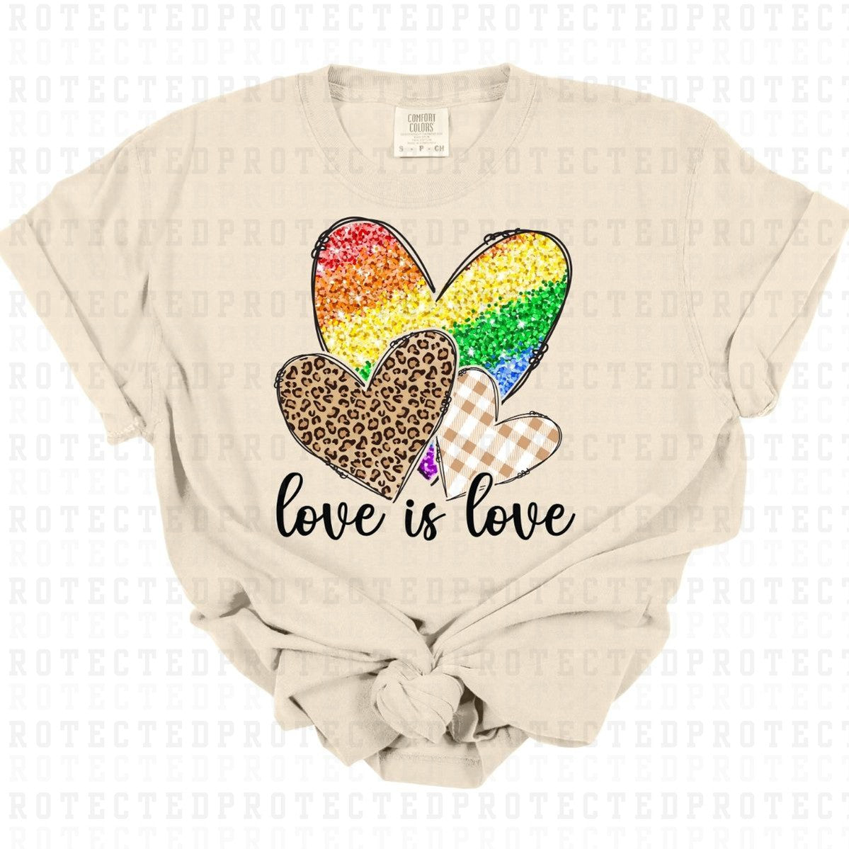 LOVE IS LOVE *FAUX SEQUIN* - DTF TRANSFER