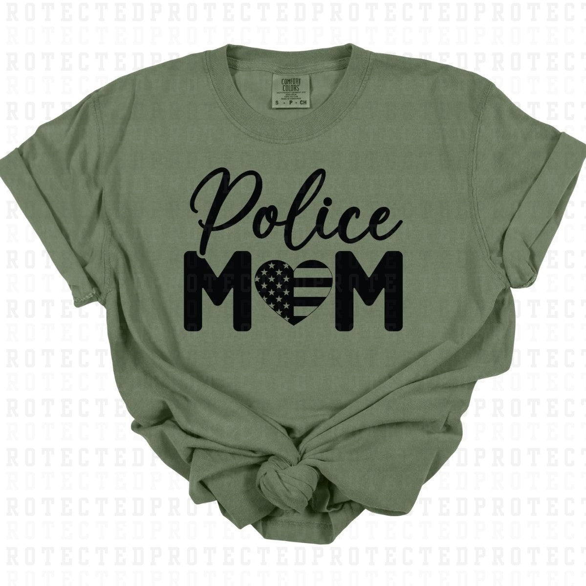 POLICE MOM *SINGLE COLOR* - DTF TRANSFER