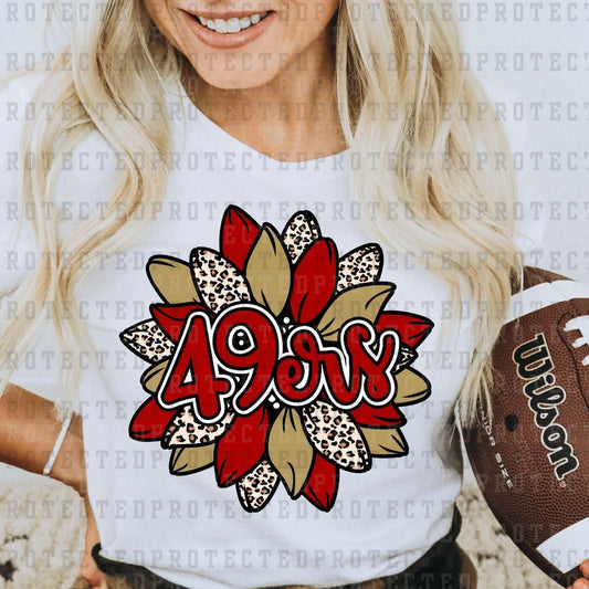 49ERS FOOTBALL LEOPARD SUNFLOWER - DTF TRANSFER