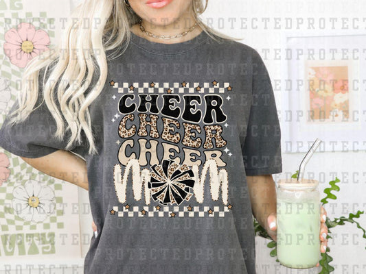 CHEER MOM LEOPARD - WHITE - DTF TRANSFER