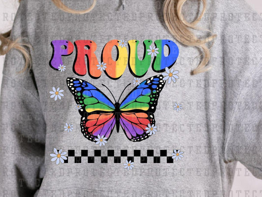 PROUD PRIDE BUTTERFLY - BLACK - DTF TRANSFER