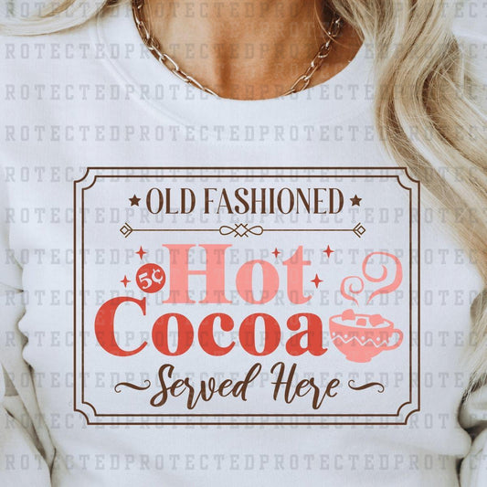 OLD FASHION HOT COCOA SERVED HERE - DTF TRANSFER