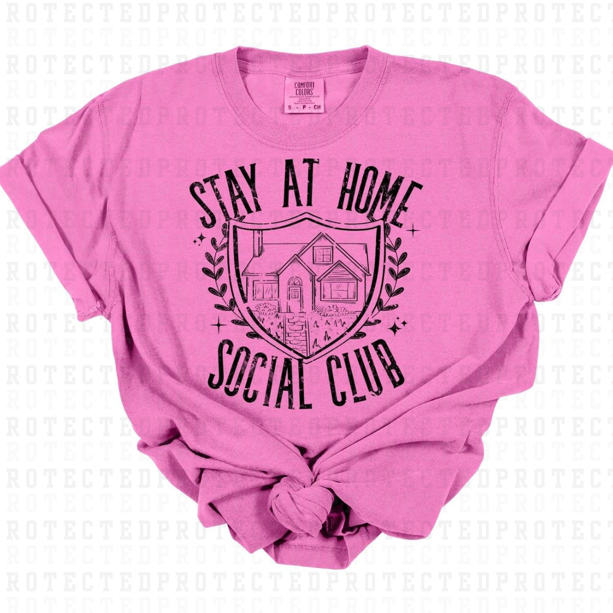 STAY AT HOME *GRUNGE - SINGLE COLOR* - DTF TRANSFER