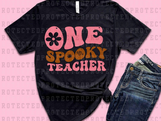 ONE SPOOKY TEACHER - PINK/TAN - DTF TRANSFER