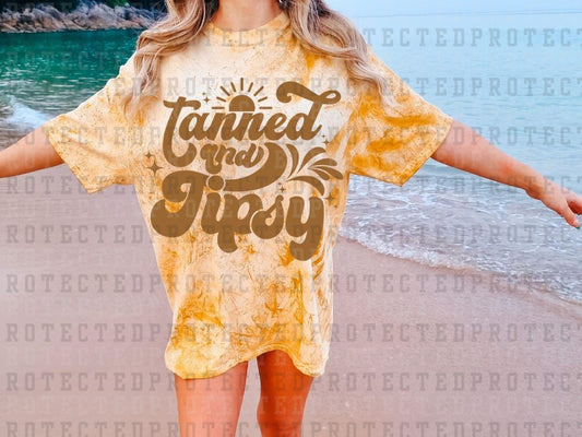 TANNED AND TIPSY *SINGLE COLOR* - DTF TRANSFER