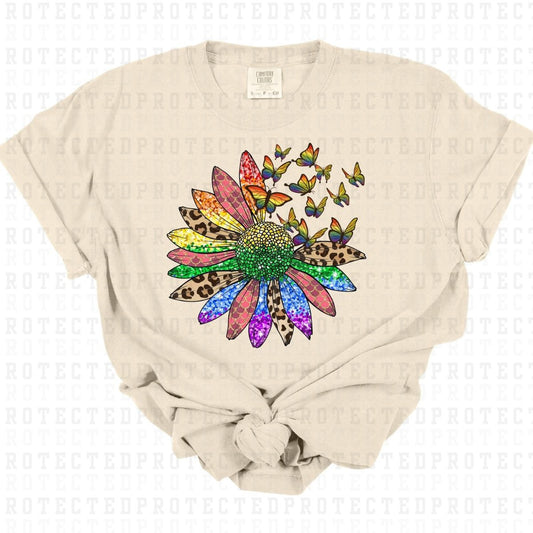 PRIDE SUNFLOWER/BUTTERFLIES *FAUX SEQUIN* - DTF TRANSFER