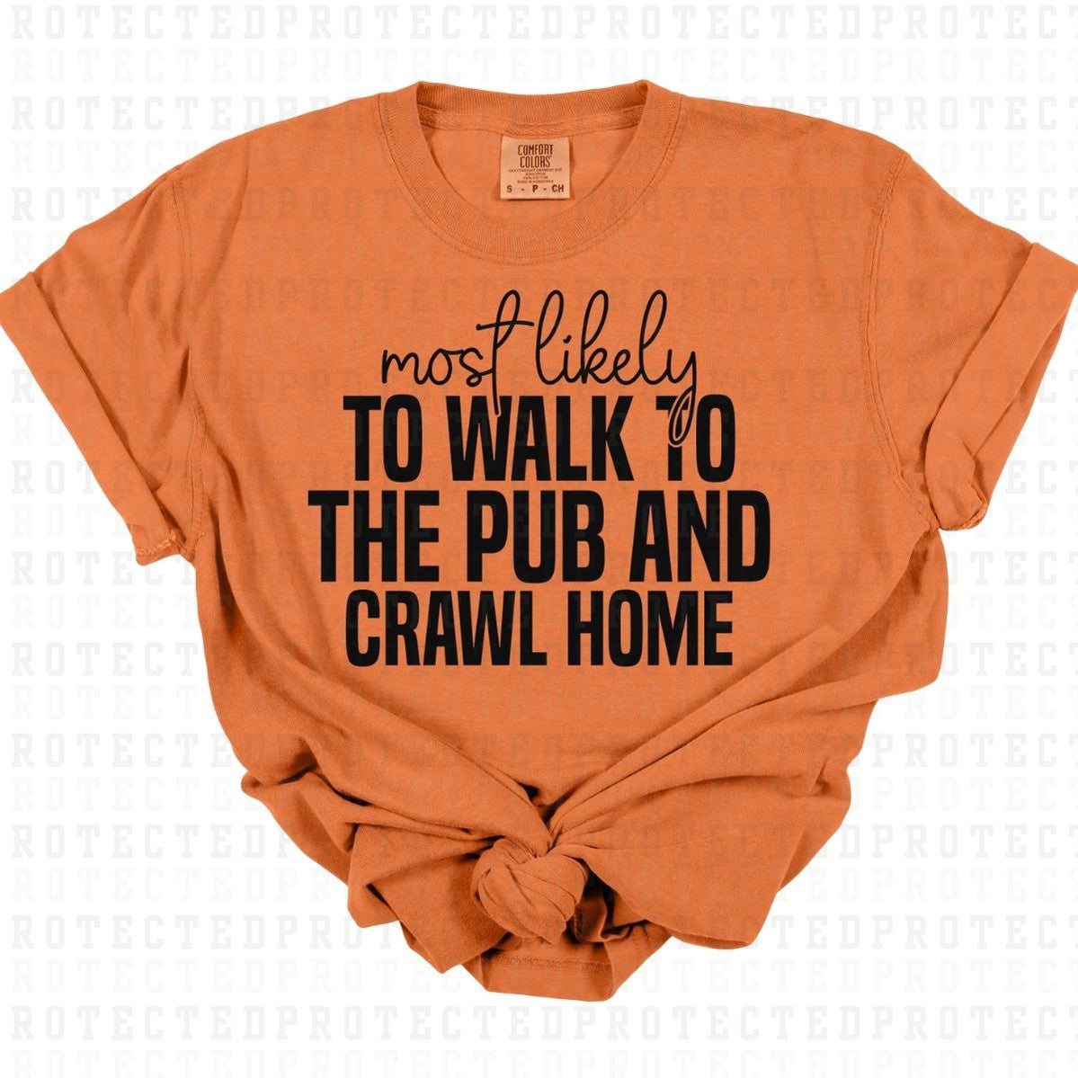 WALK TO THE PUB AND CRAWL HOME *SINGLE COLOR* - DTF TRANSFER