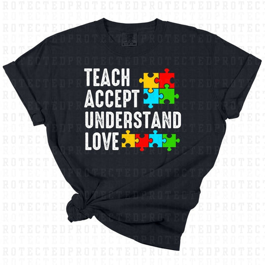 TEACH ACCEPT UNDERSTAND LOVE  - DTF TRANSFER