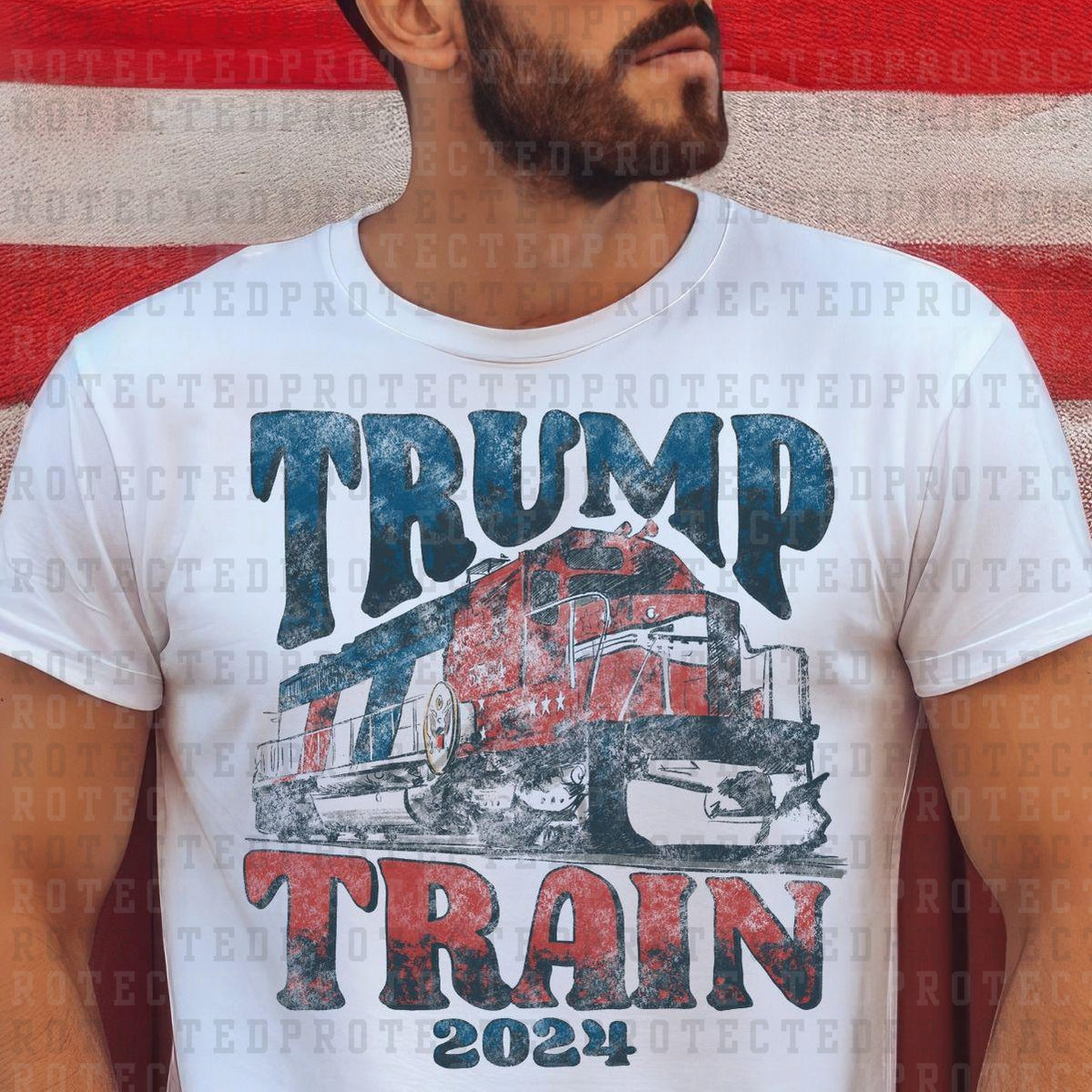 TRUMP TRAIN 2024 *W/GRUNGE*- DTF TRANSFER