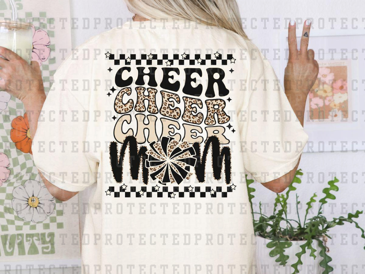 CHEER MOM LEOPARD - BLACK - DTF TRANSFER