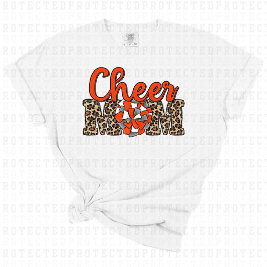 CHEER MOM *WHITE SILVER & ORANGE* - DTF TRANSFER