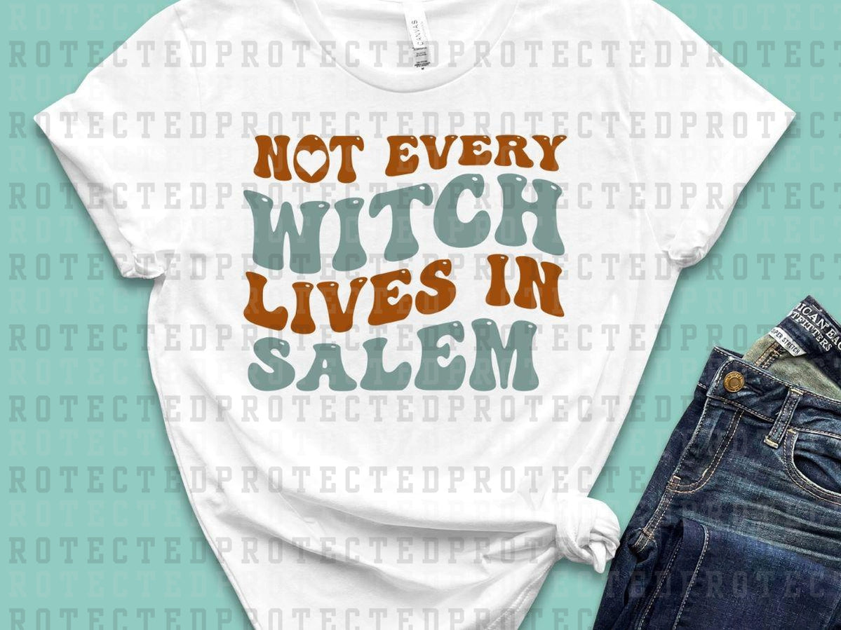 NOT EVERY WITCH LIVES IN SALEM - TAN/TEAL - DTF TRANSFER