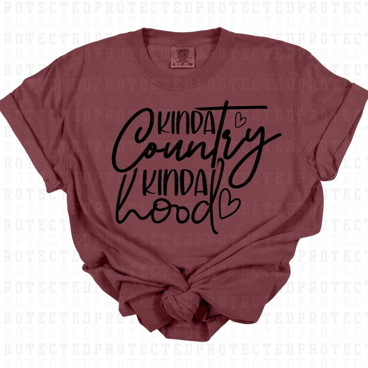 KINDA COUNTRY KINDA HOOD *SINGLE COLOR* - DTF TRANSFER