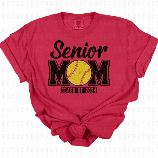 SOFTBALL SENIOR MOM *W/GRUNGE* - DTF TRANSFER