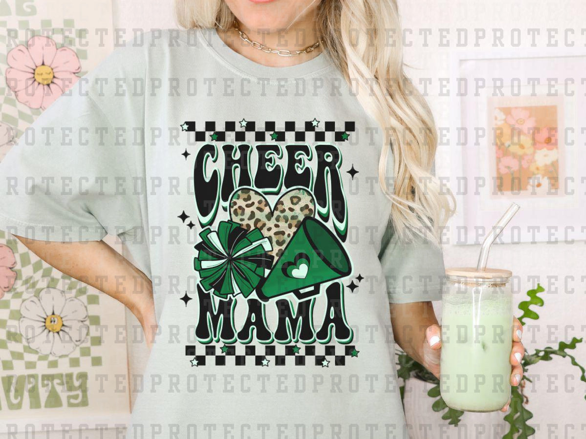 CHEER MAMA GREEN - BLACK - DTF TRANSFER