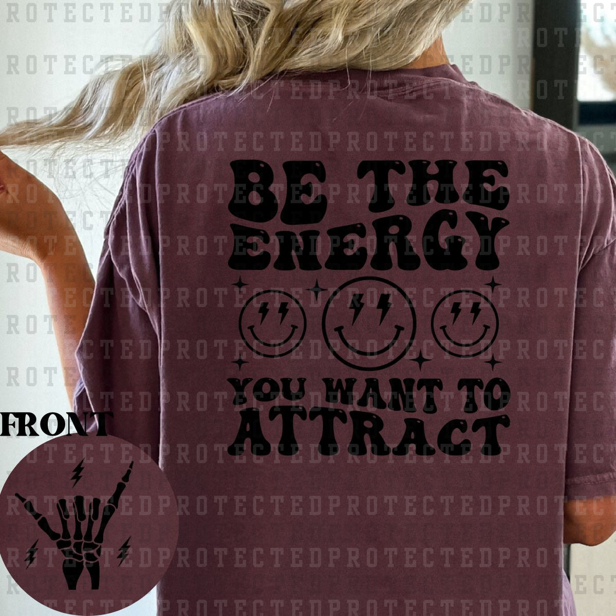 BE THE ENERGY (SINGLE COLOR/POCKET+BACK) - DTF TRANSFER