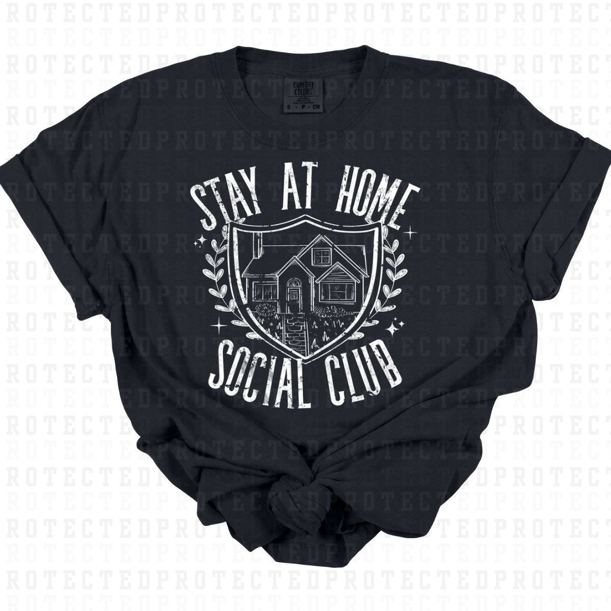 STAY AT HOME *GRUNGE - SINGLE COLOR* - DTF TRANSFER